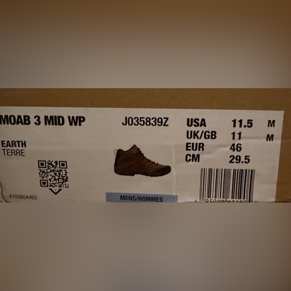 Men's Merrell Moab 3 Mid Waterproof Hiking Boots Outdoor 11.5 Earth - Picture 2 of 2